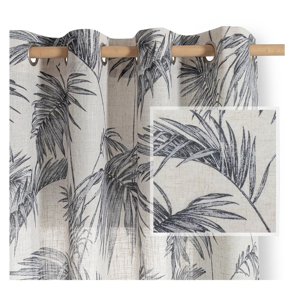 Szürke-krémszínű függöny 135x250 cm Palmera – Restilo