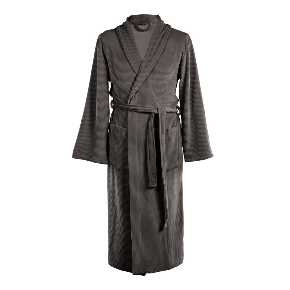 Szürke mikroplüss fürdőköpeny S/M Elena – Tiseco Home Studio