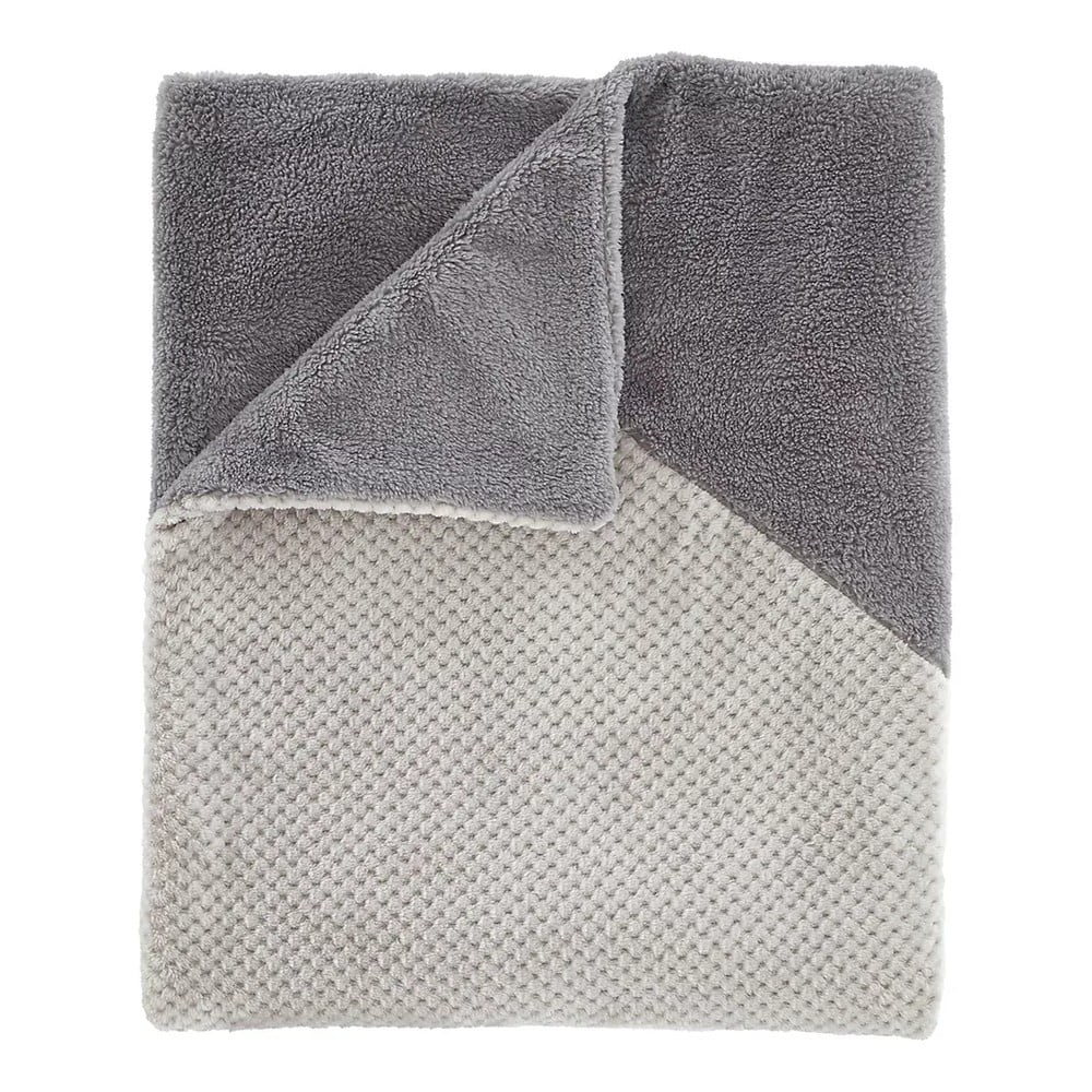 Szürke mikroplüss takaró 130x170 cm Cosy Larsson Geo – Catherine Lansfield