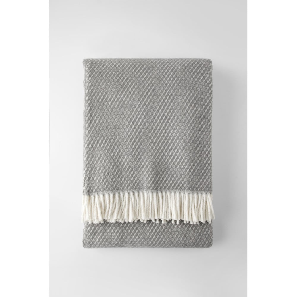 Szürke pamutkeverék takaró 140x180 cm Wabi – Euromant