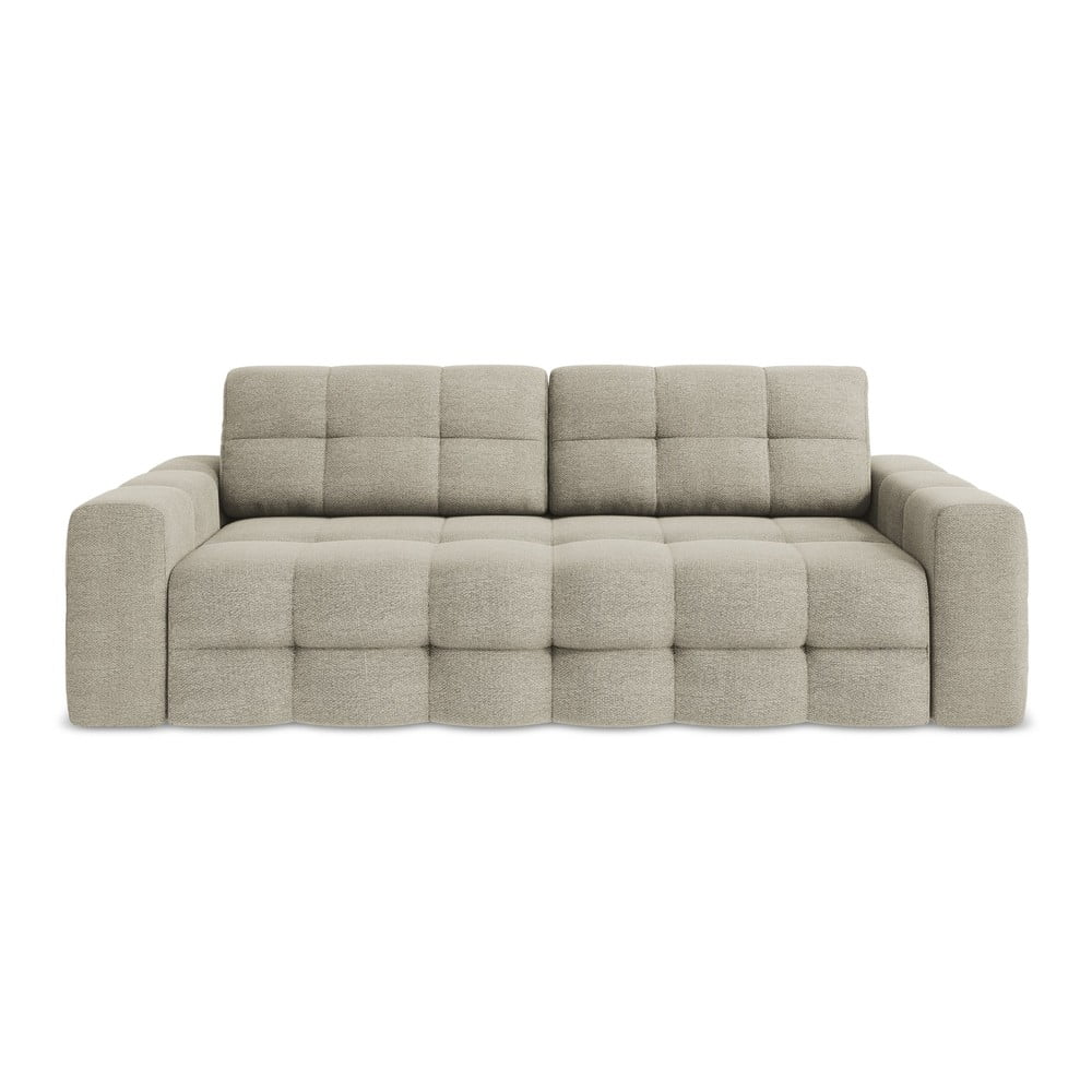 Szürkésbarna buklé kinyitható kanapé 255 cm Milu – Makamii