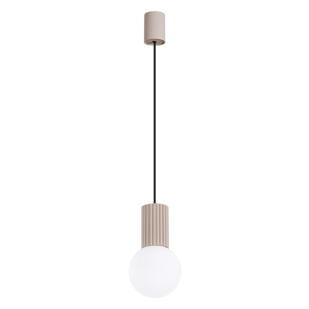 Szürkésbarna függőlámpa üveg búrával ø 12 cm Orbital – Nice Lamps