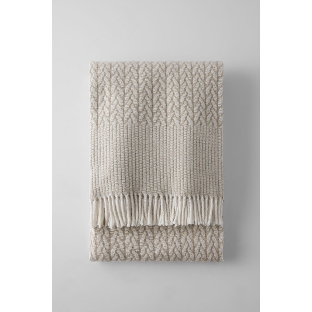 Szürkésbézs pamutkeverék takaró 140x180 cm Olympus – Euromant