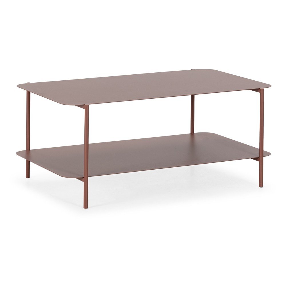 Terrakotta színű fém dohányzóasztal 58x90 cm Beatrix – MOME