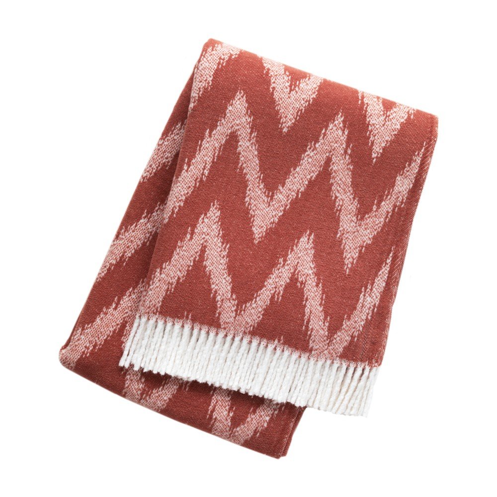 Terrakotta színű pamutkeverék takaró 140x180 cm Mallorca – Euromant