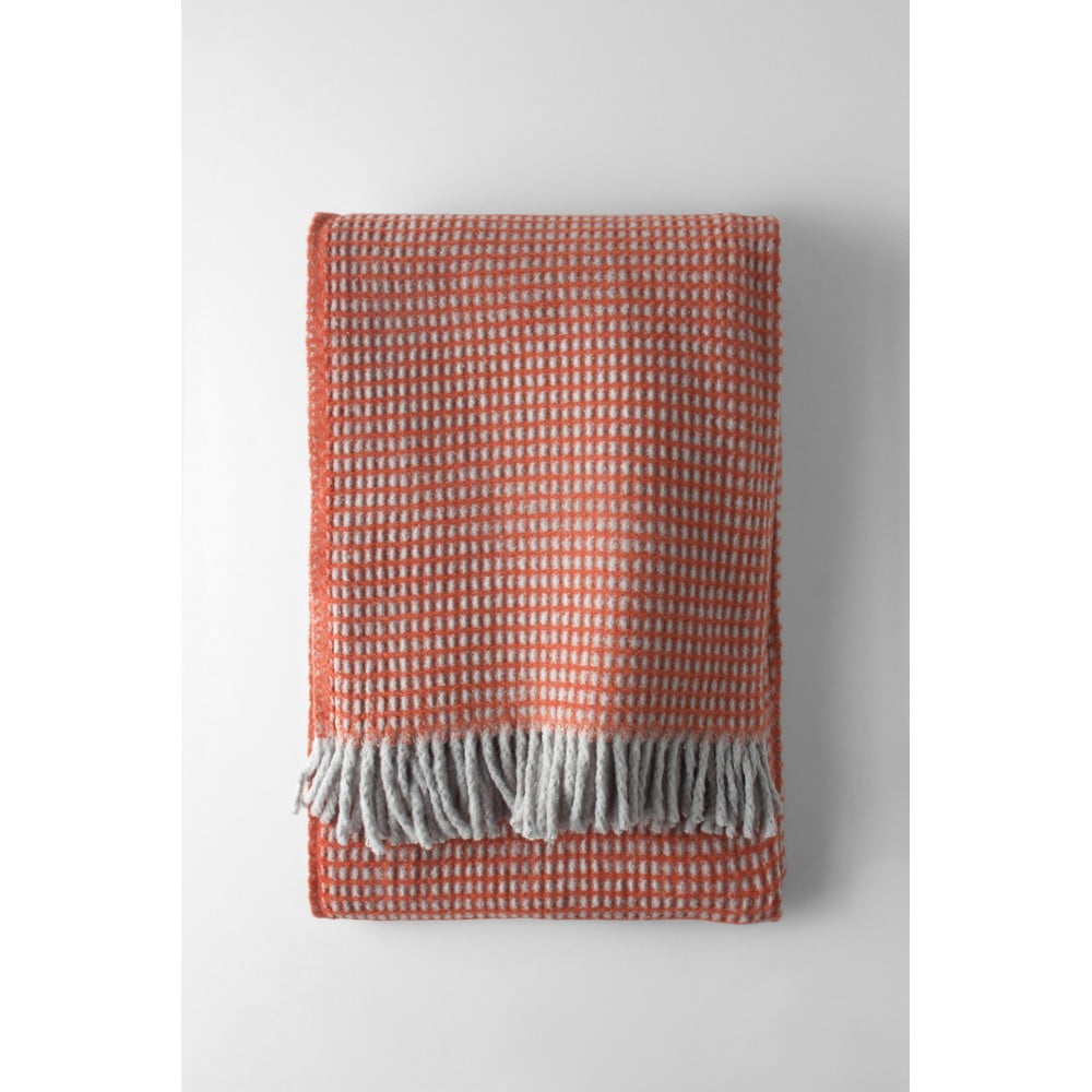 Terrakotta színű pamutkeverék takaró 140x180 cm Uniwaffle – Euromant