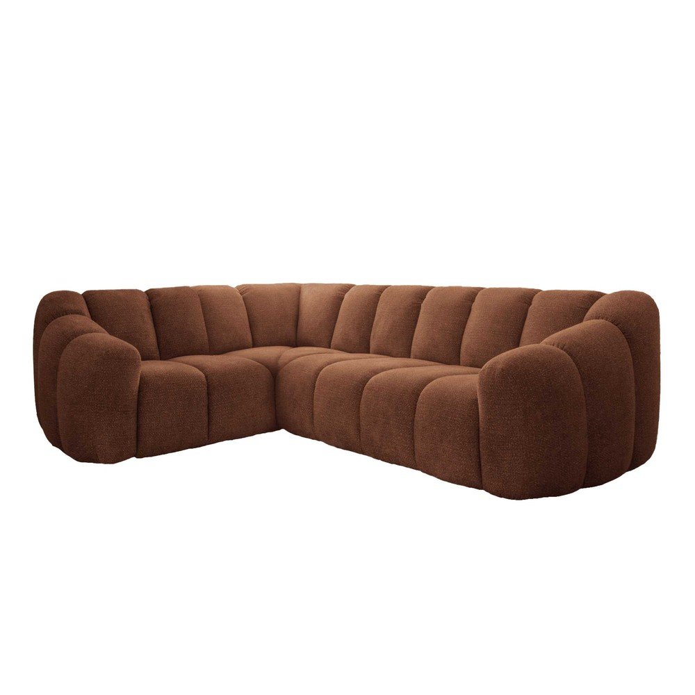 Terrakotta színű sarokkanapé (bal oldali-L alakú) Shell – Miuform