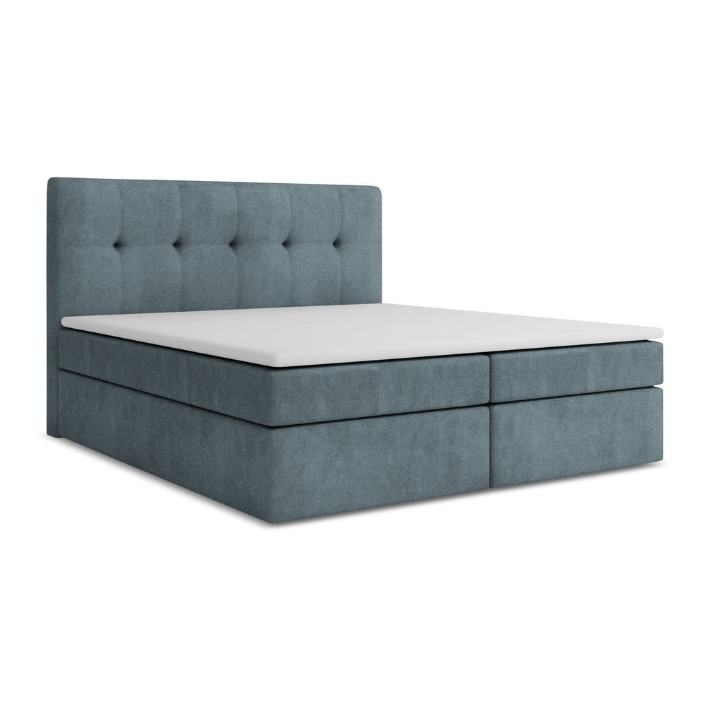 Világoskék ágyneműtartós boxspring ágy 180x200 cm Palta – Makamii