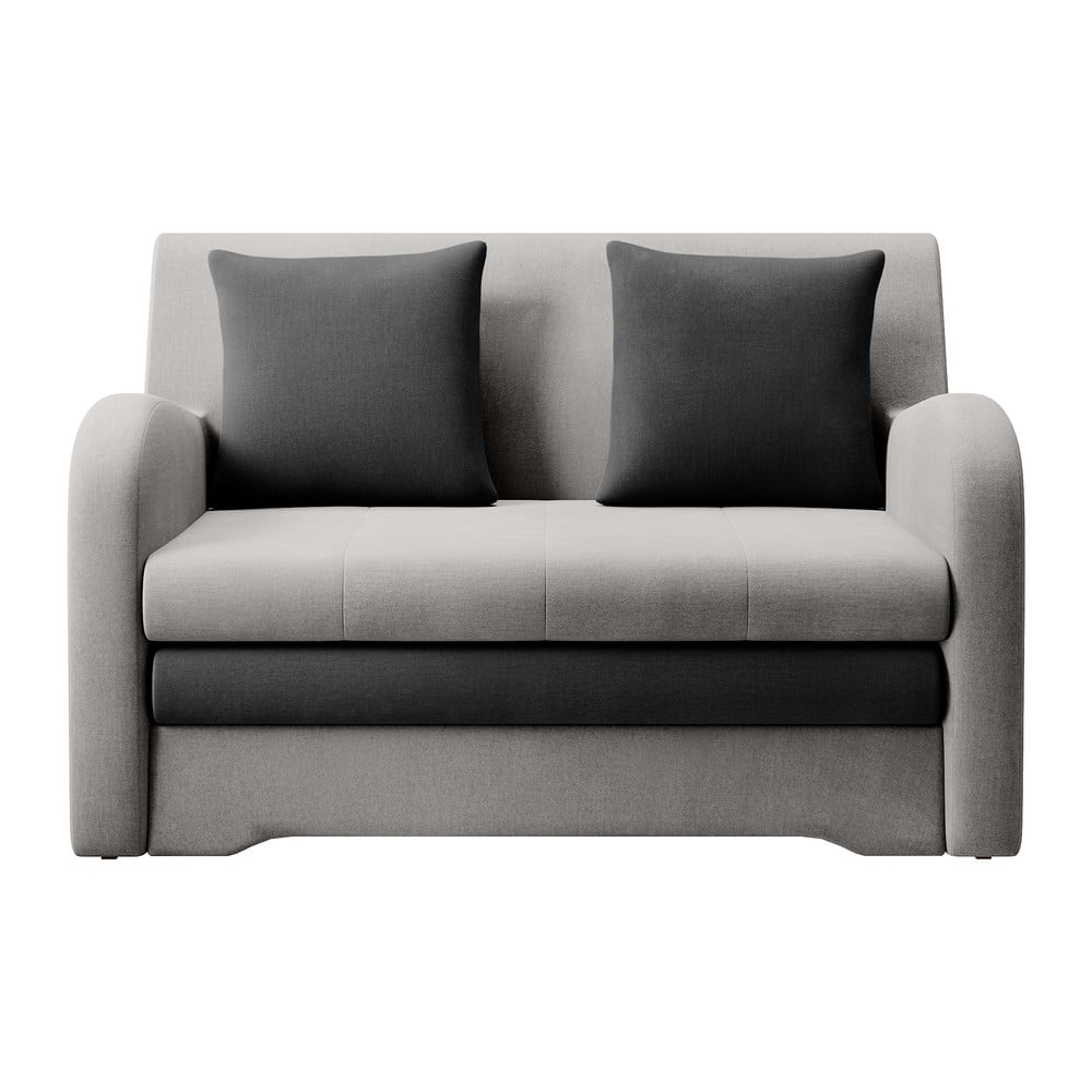 Világosszürke-antracitszürke bársony kinyitható kanapé 130 cm Ario – ELTAP