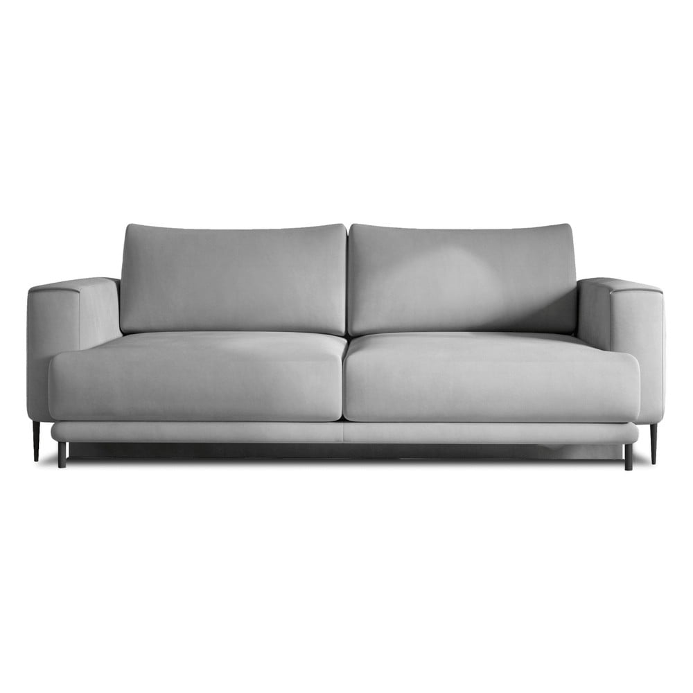 Világosszürke bársony kinyitható-tárolóhelyes kanapé 260 cm Dalia – ELTAP