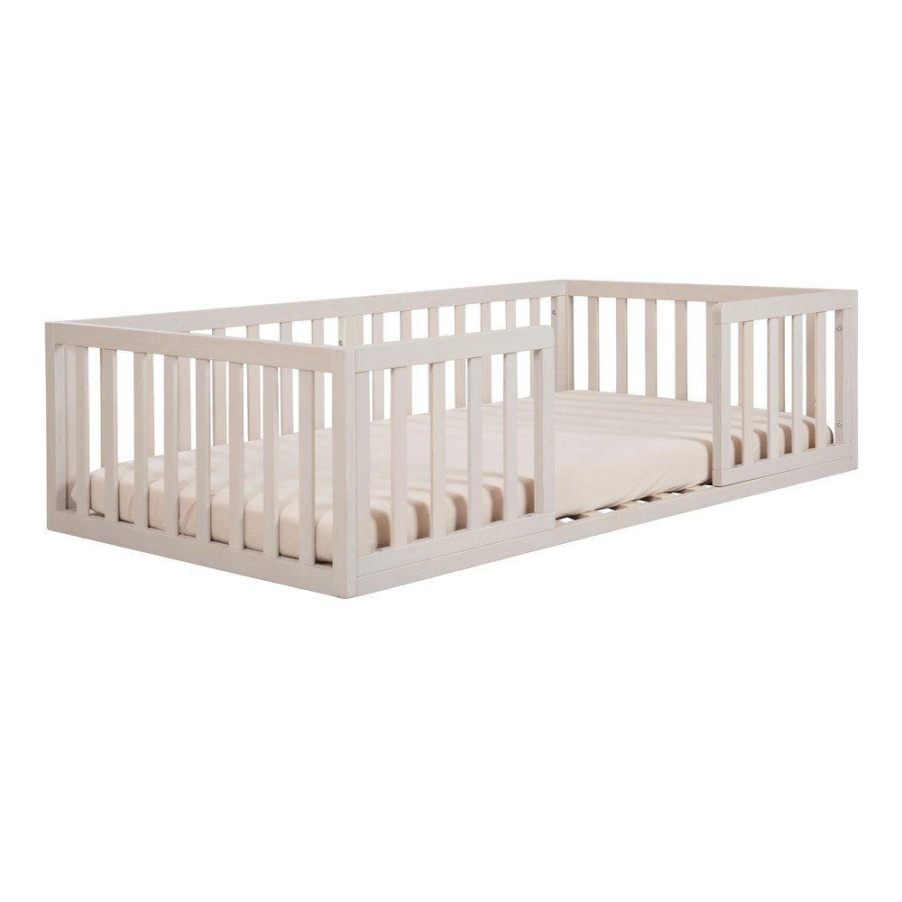 Világosszürke gyerekágy ágyráccsal 70x140 cm – Roba