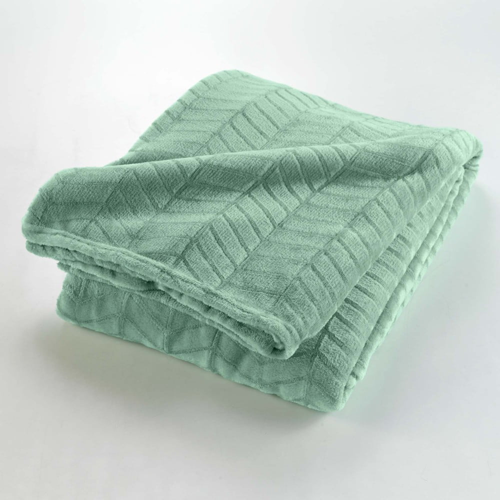 Világoszöld mikroflanel ágytakaró 180x220 cm Arya – douceur d'intérieur