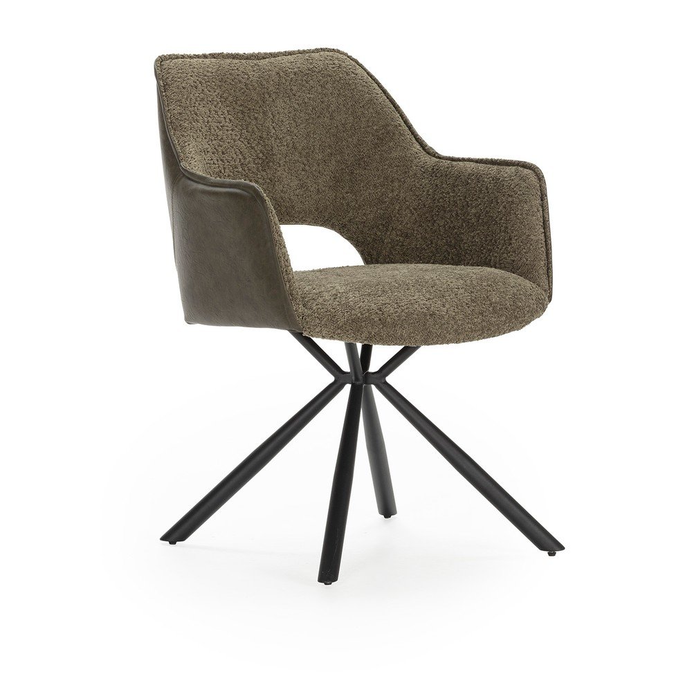 Zöld kárpitozott karfás étkezőfotel szett 2 db-os Mariel – Marckeric