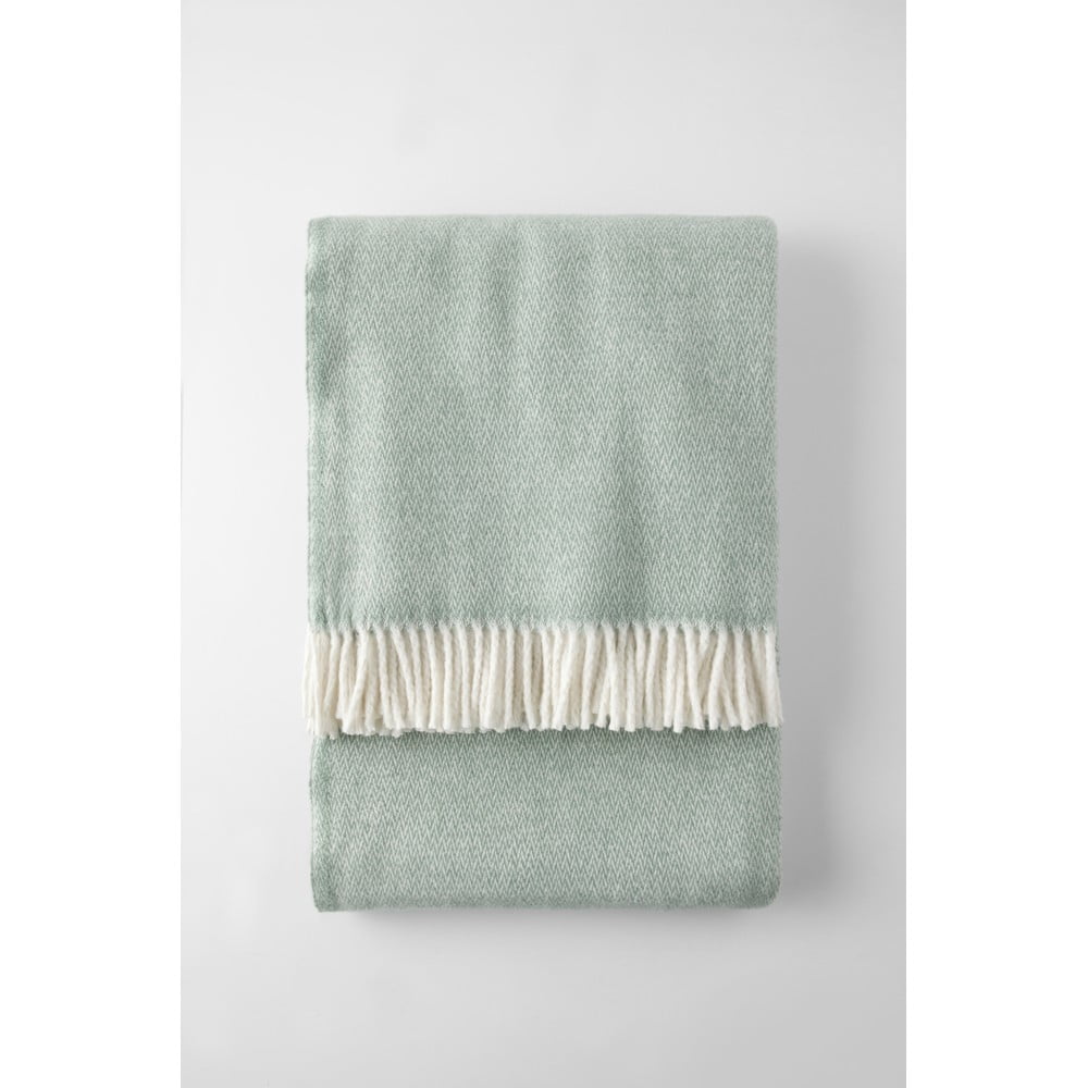 Zöld pamutkeverék takaró 140x180 cm Espiga – Euromant