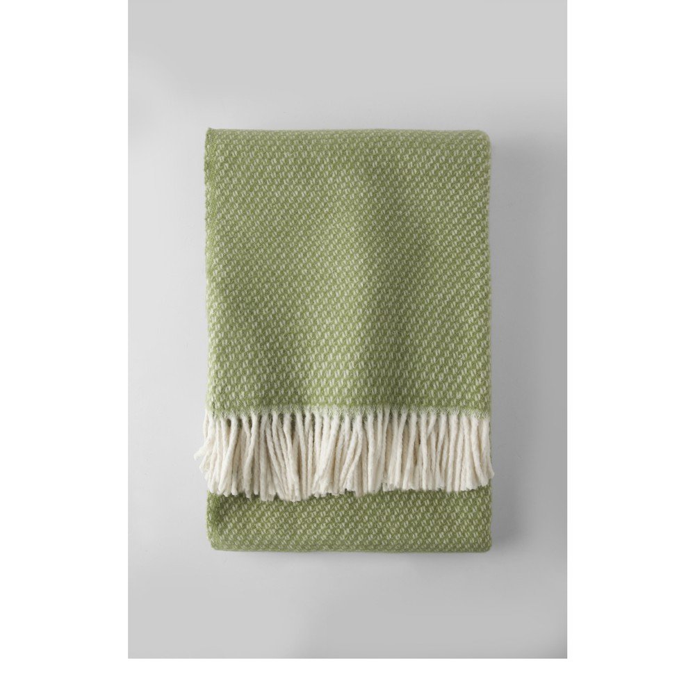 Zöld pamutkeverék takaró 140x180 cm Wabi – Euromant