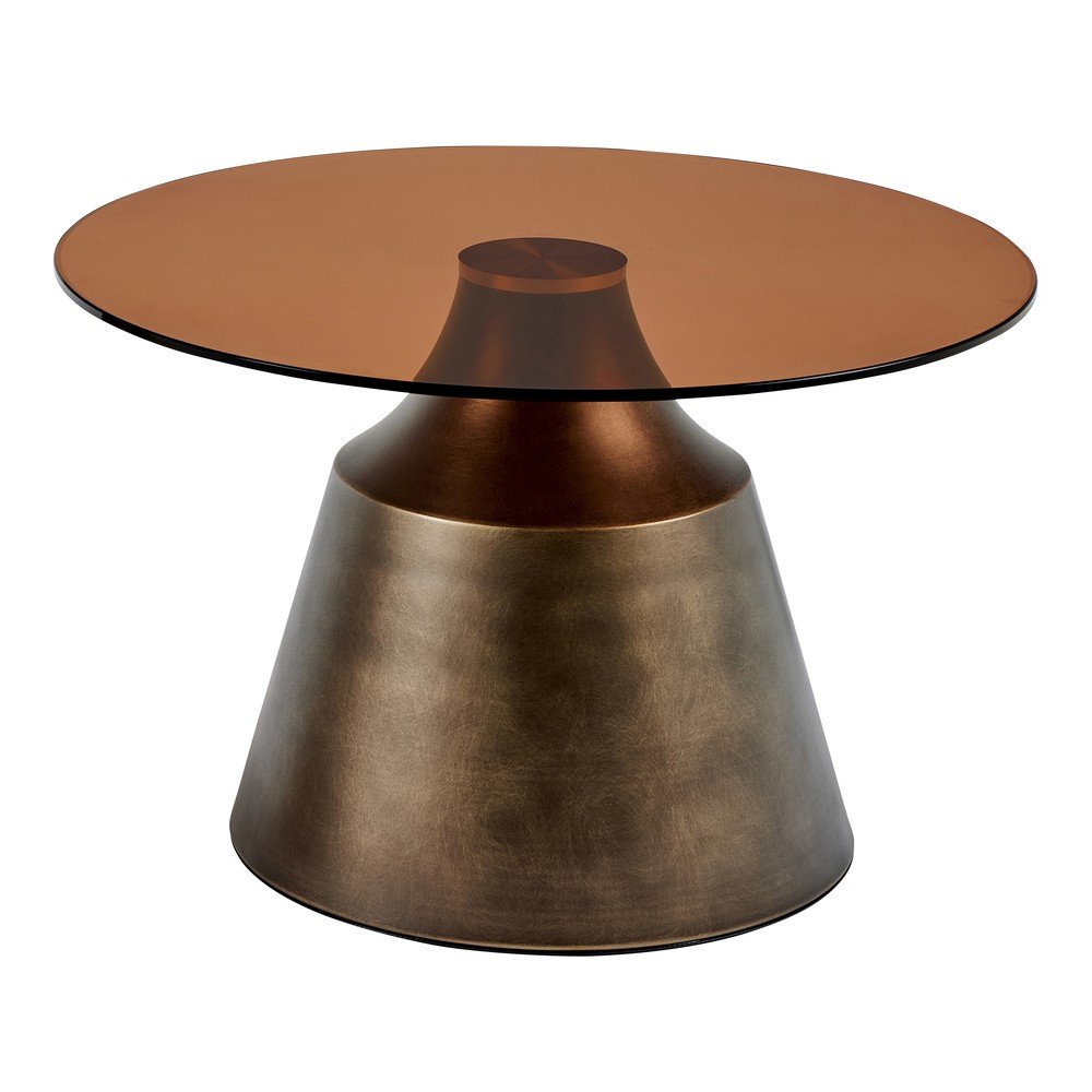 Barna acél kerek dohányzóasztal ø 70 cm Dunsley – Actona