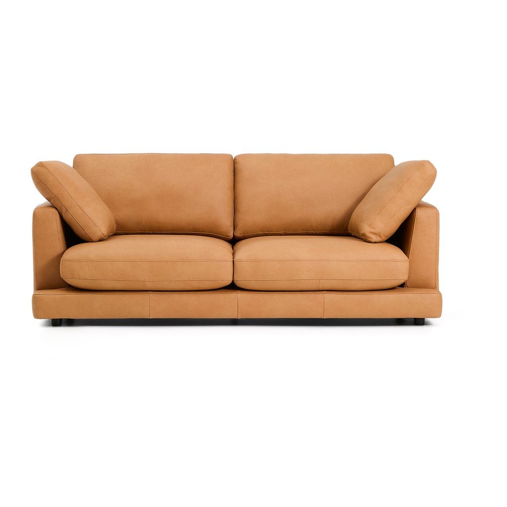 Barna bőr kanapé 210 cm Gala – Kave Home