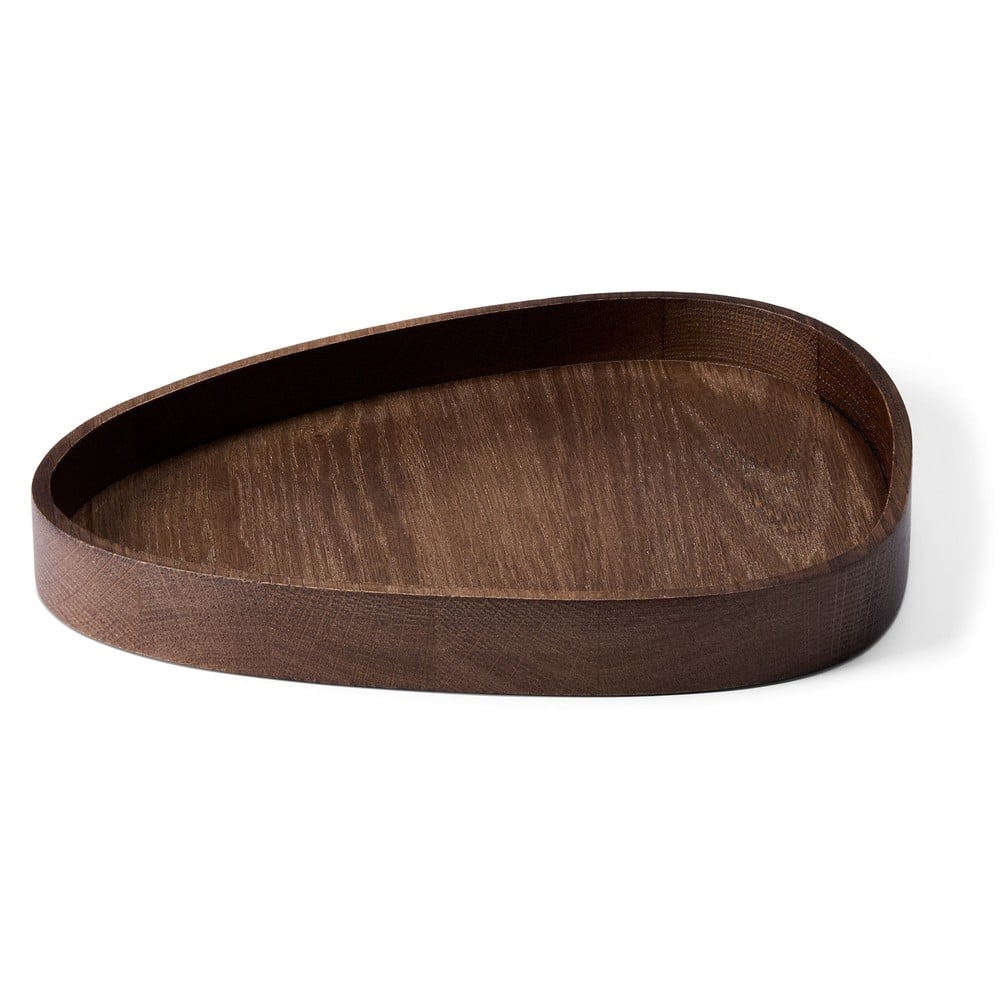 Barna dekoratív fa tárolódoboz 26x23x3 cm Curve L – LIND DNA