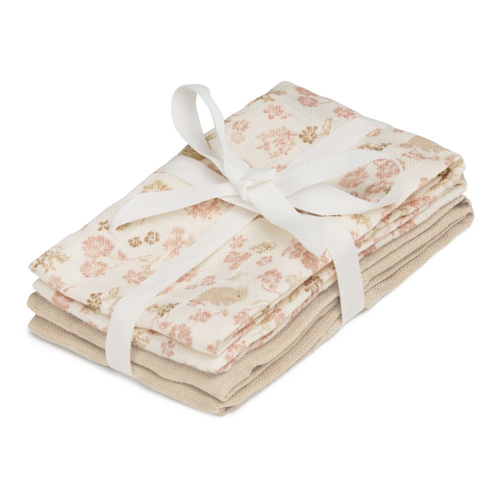 Bézs bio pamut mosdókesztyű szett 4 db-os 30x30 cm Augusta – Cam Cam Copenhagen