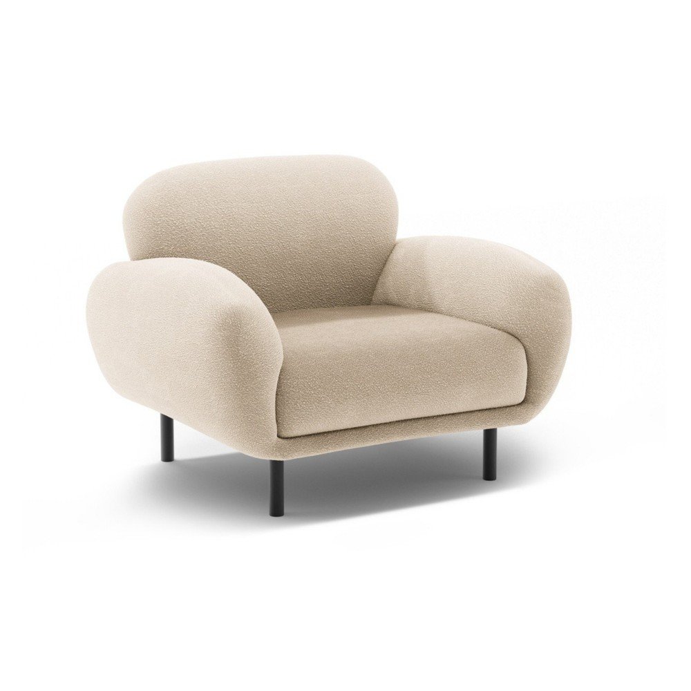 Bézs buklé fotel Poppy – Micadoni