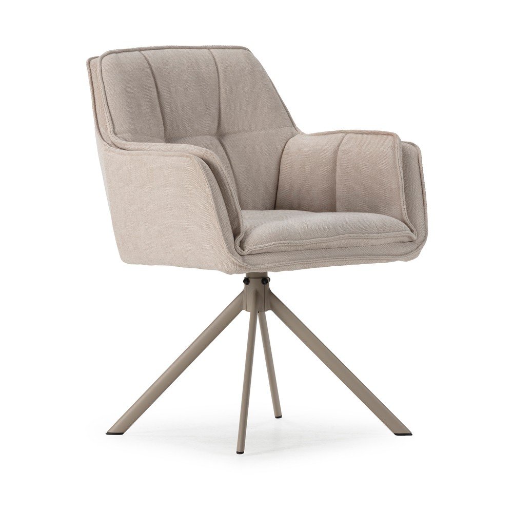 Bézs kárpitozott étkezőfotel szett 2 db-os Keiko – Marckeric