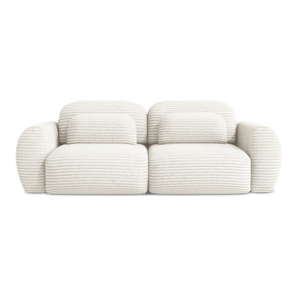 Bézs kordbársony kinyitható-tárolóhelyes kanapé 266 cm Kini – Makamii