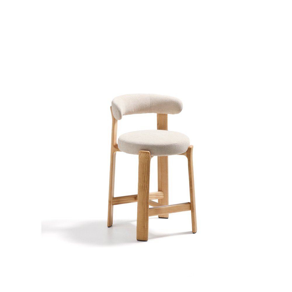 Bézs-világos natúr színű kőrisfa bárszék (ülésmagasság 65 cm) Granite – Kave Home