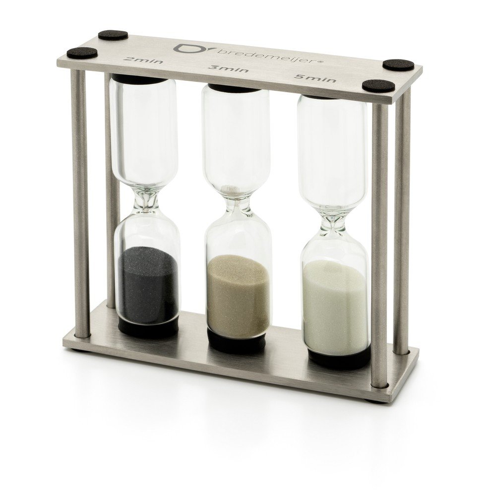 Ezüstszínű homokóra típusú konyhai időmérő Duet – Bredemeijer