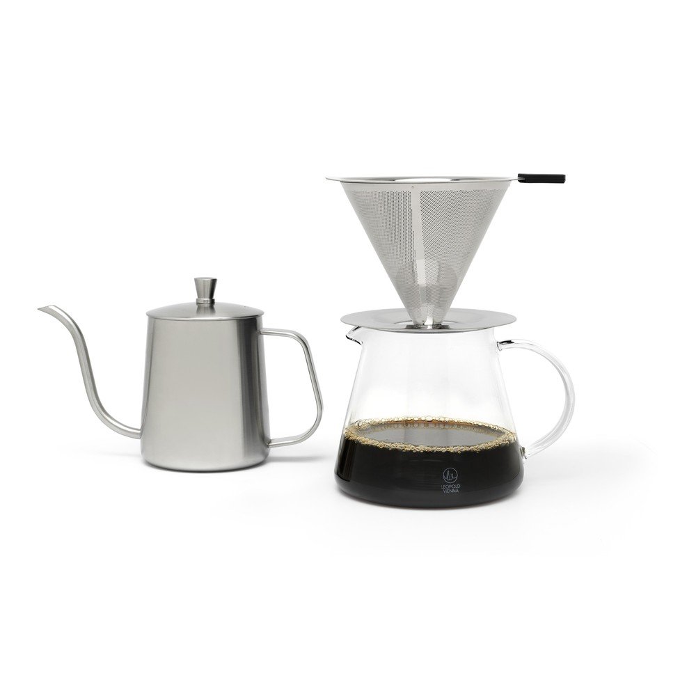 Ezüstszínű rozsdamentes acél kotyogós kávéfőző 500 ml Slow Coffee – Leopold Vienna