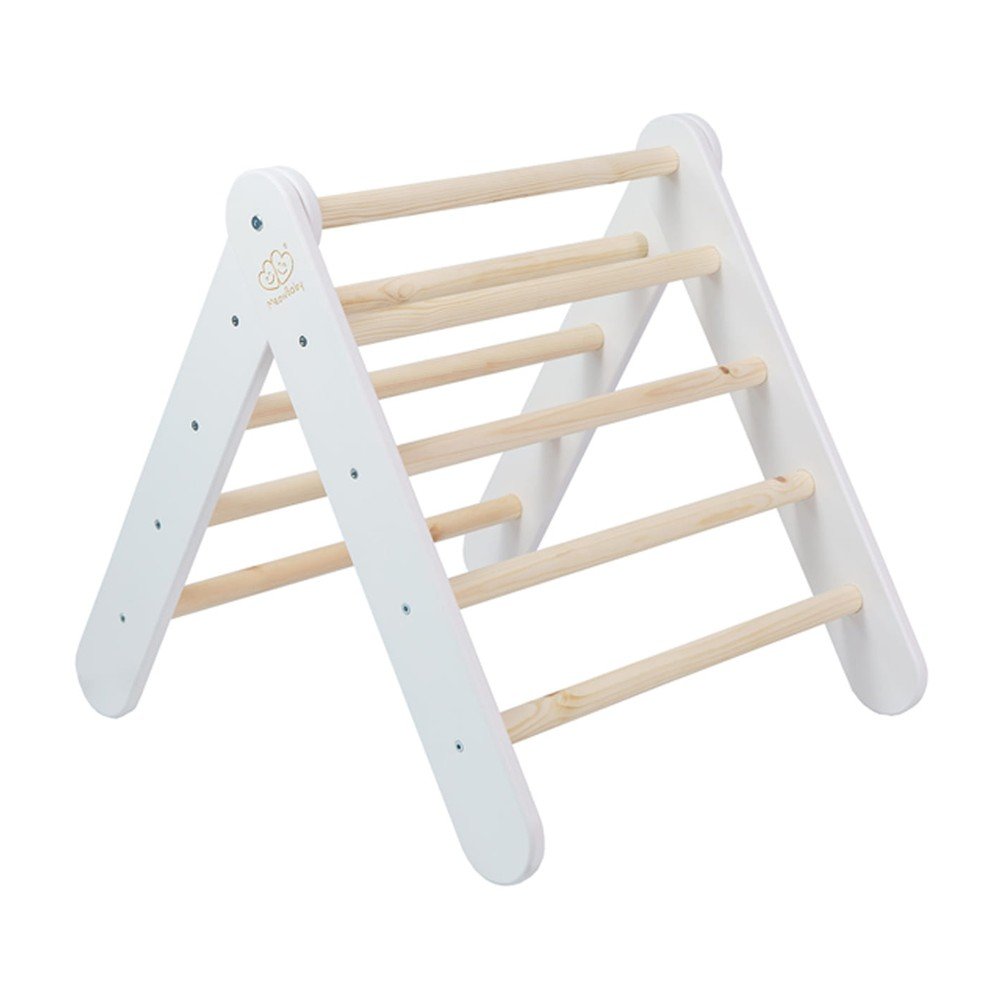 Fehér borovi fenyő pikler háromszög 60x60x60 cm Montessori – Meowbaby