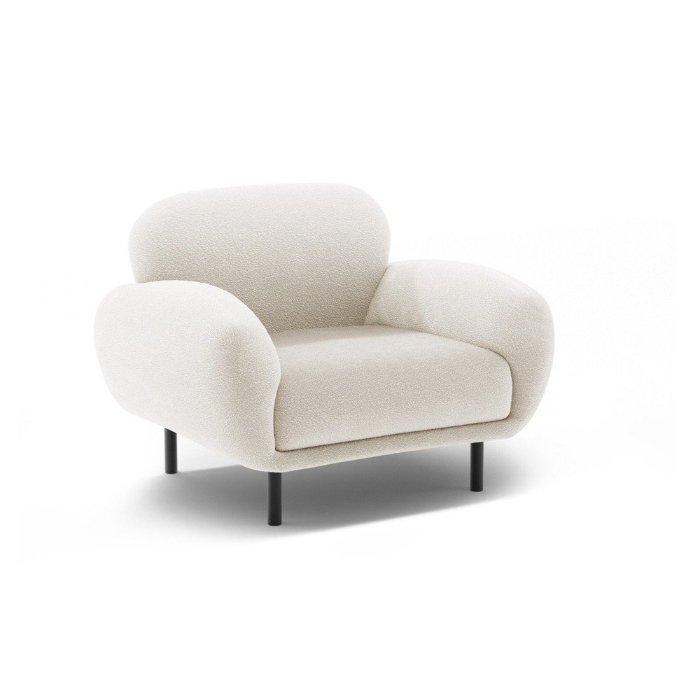 Fehér buklé fotel Poppy – Micadoni