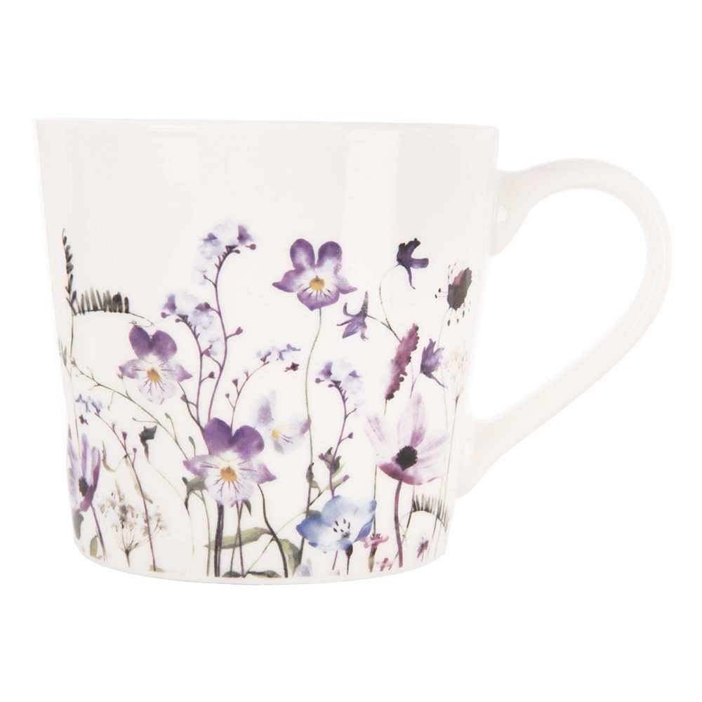 Fehér-lila porcelán bögre 430 ml Louka – Orion