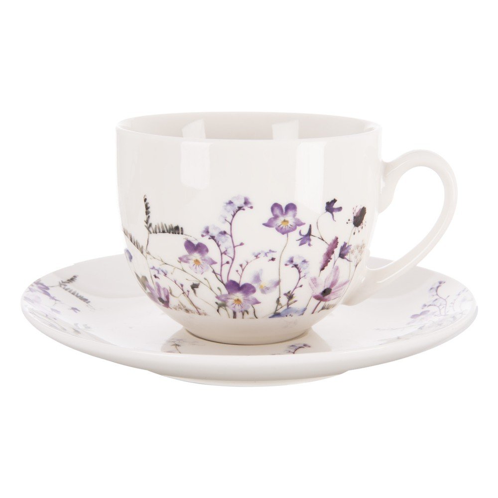 Fehér-lila porcelán csésze 280 ml Louka – Orion
