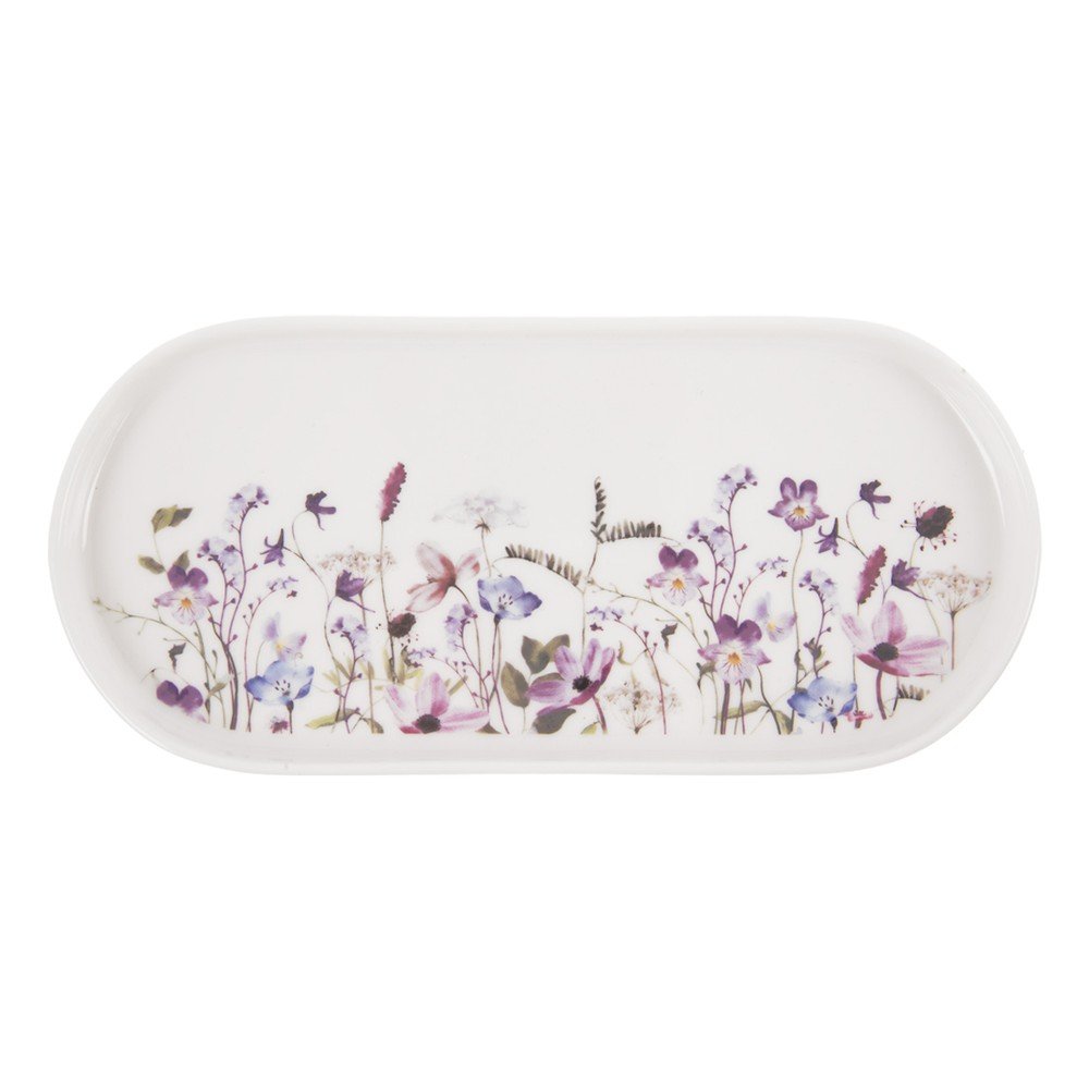 Fehér-lila porcelán  szervírozó tányér Louka – Orion