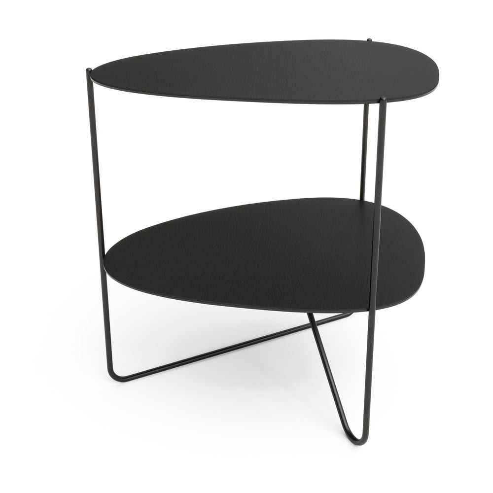 Fekete fém dohányzóasztal 37x44 cm Curve Double Bull – LIND DNA