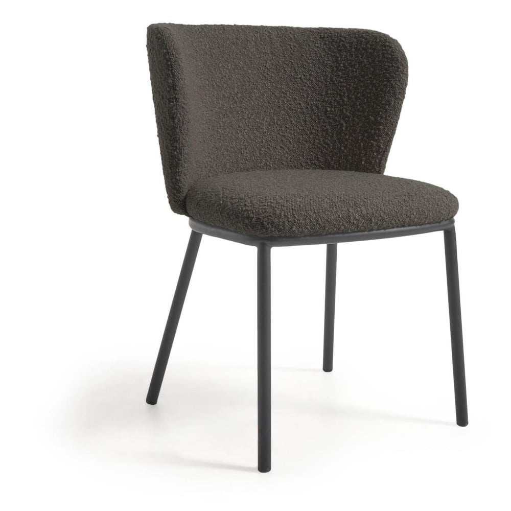 Fekete kárpitozott étkezőfotel Ciselia – Kave Home