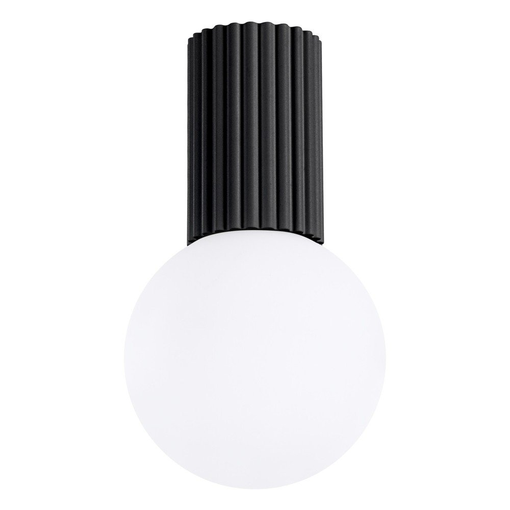 Fekete mennyezeti lámpa üveg búrával ø 12 cm Orbital – Sollux