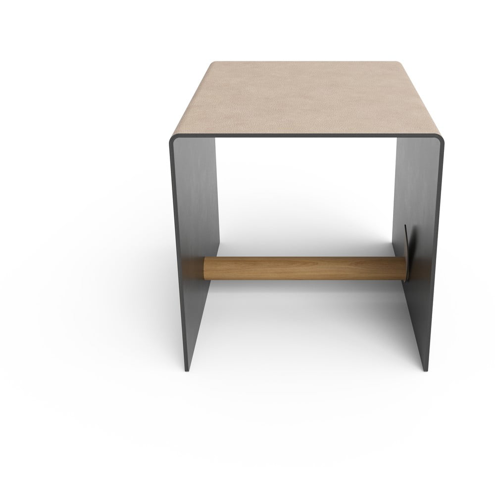 Fekete-szürke dekoratív fém-öko bőr tárolódoboz 32x38x31 cm Bull – LIND DNA