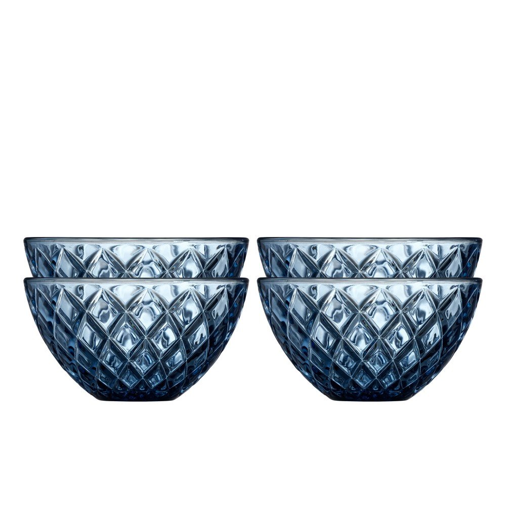 Kék üveg tálka szett 4 db-os 325 ml Sorrento – Lyngby Glas