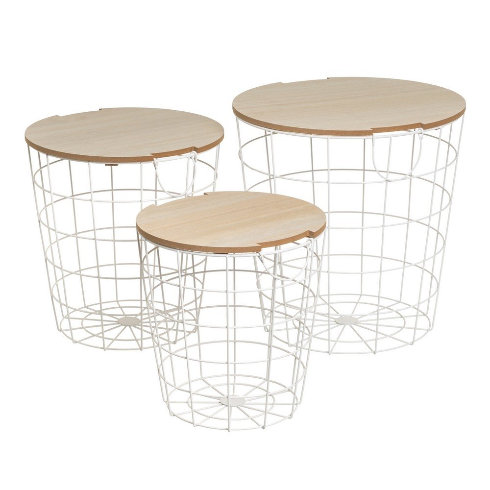 Kerek tárolóasztal szett 3 db-os 39x39 cm – Casa Selección