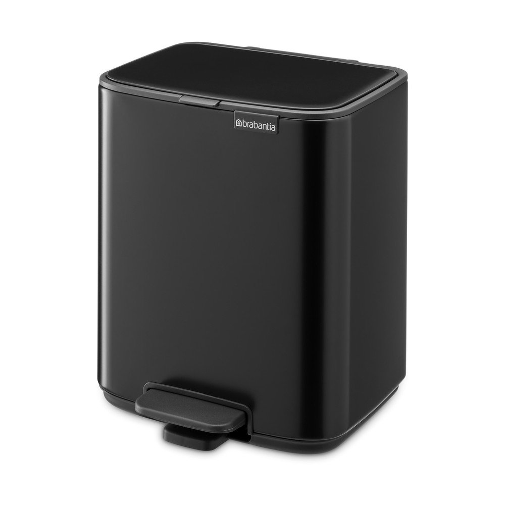 Matt fekete acél pedálos szemetes 7 l Bo – Brabantia