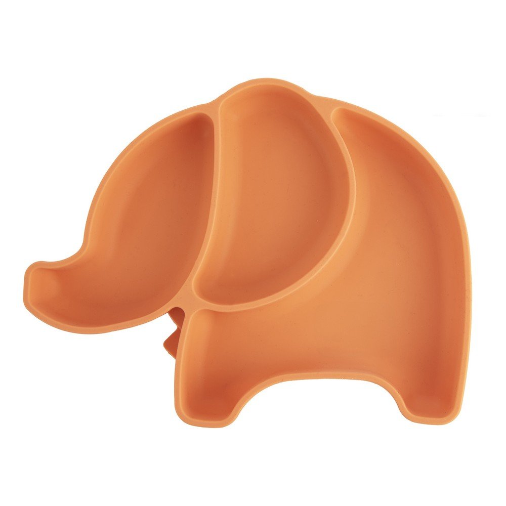 Narancssárga szilikon gyerek tányér 18x23 cm Elephant – Orion
