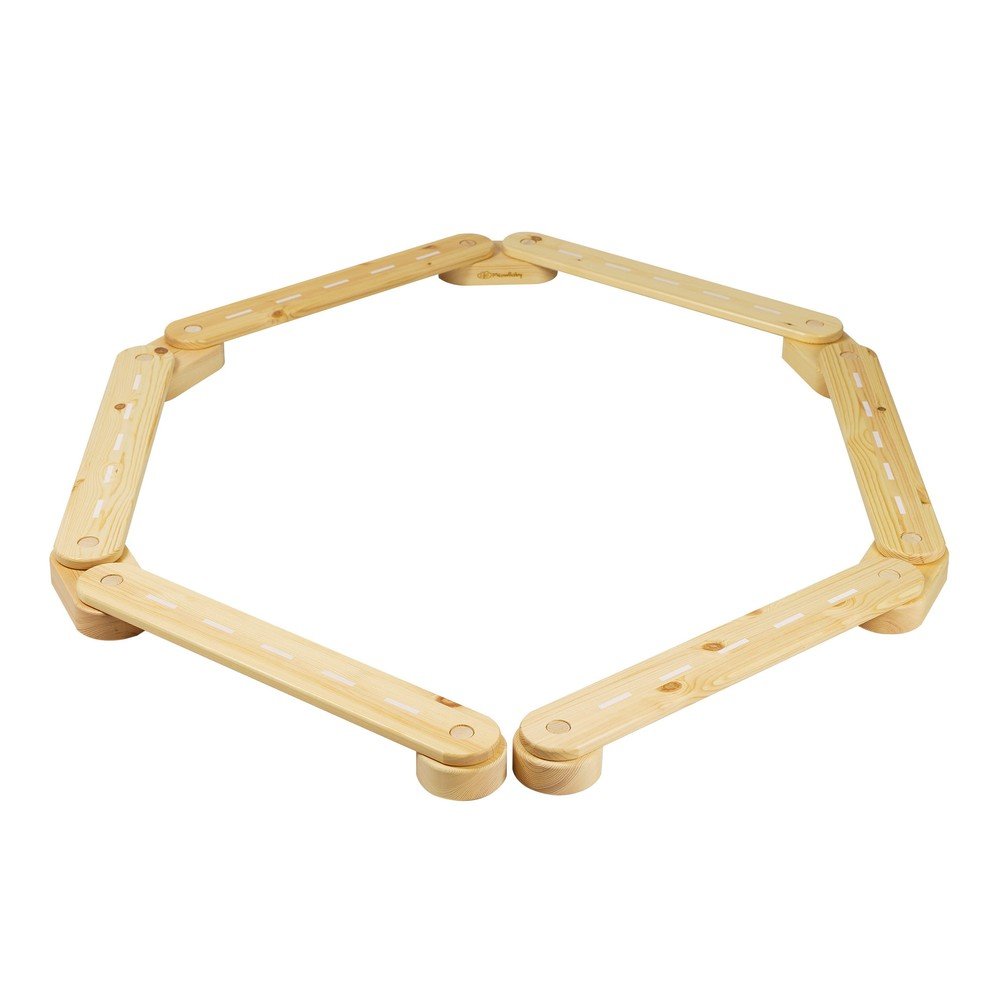 Natúr színű borovi fenyő egyensúlyozó pálya 10x408x5 cm Montessori – Meowbaby