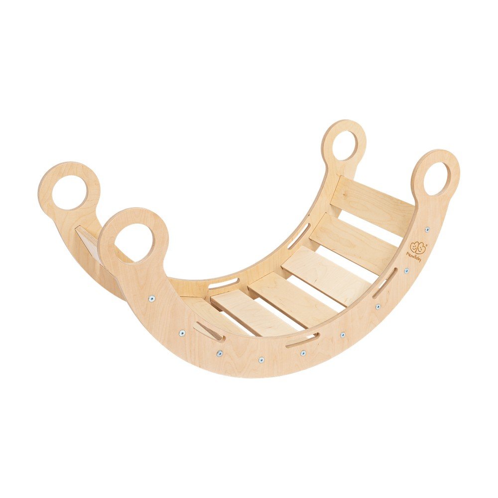 Natúr színű borovi fenyő hinta 39x75x38 cm Montessori – Meowbaby