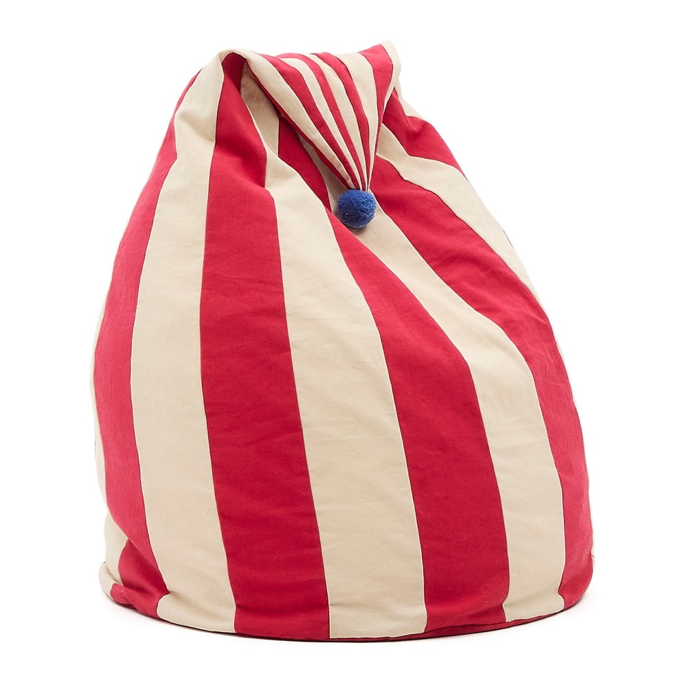 Piros-bézs gyerek babzsák Olvi – Kave Home