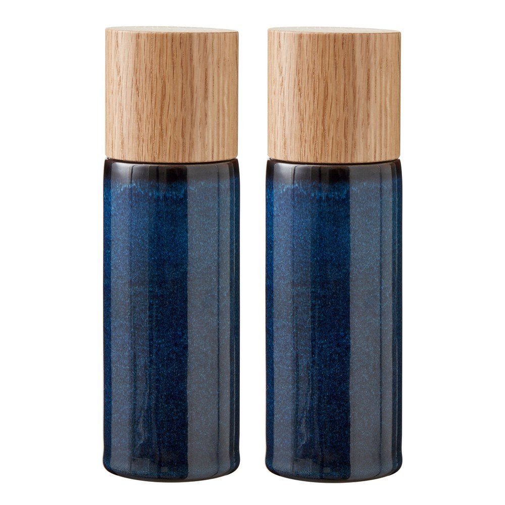 Sötétkék kerámia só- és borsőrlő szett 2 db-os Gastro Blue – Bitz