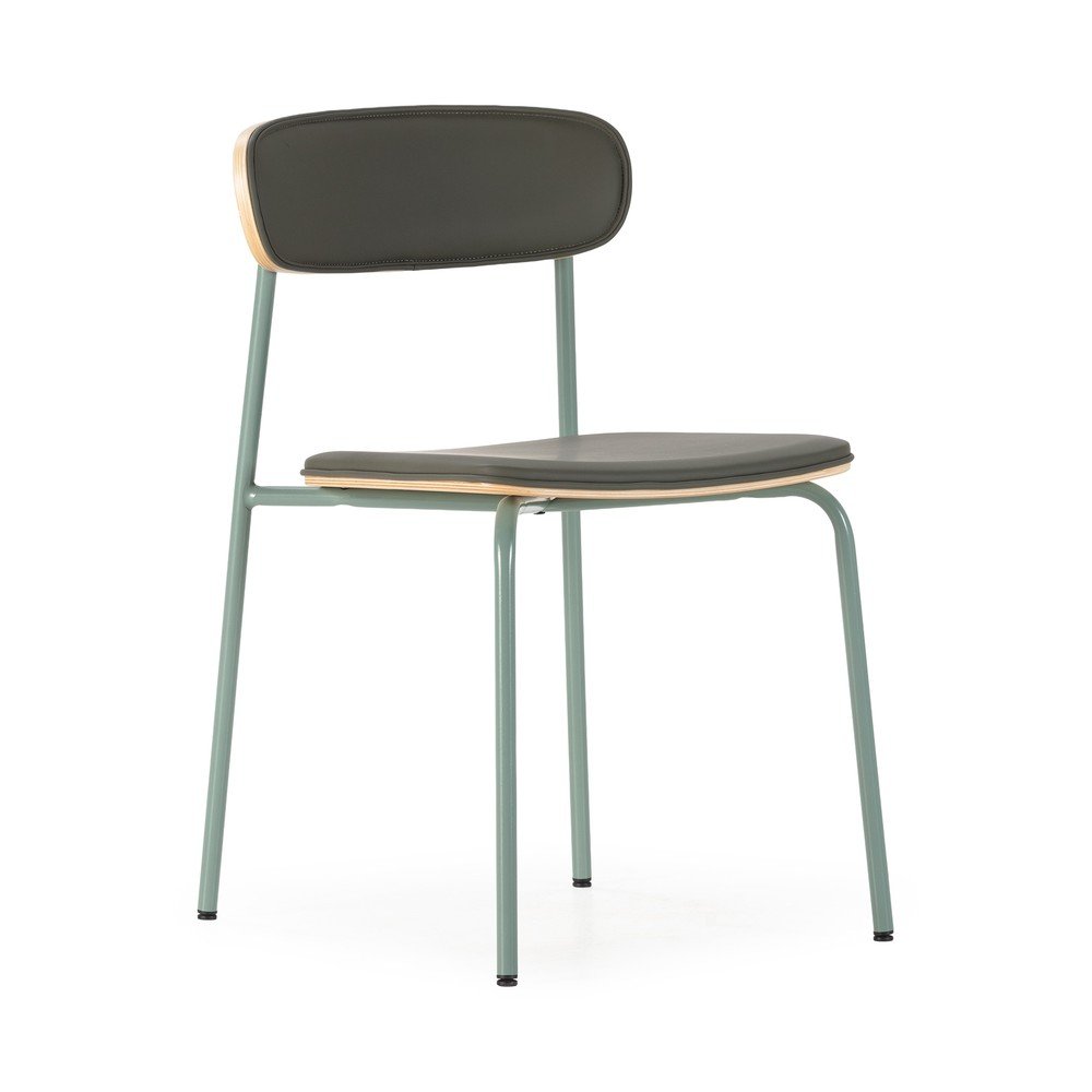 Sötétzöld kárpitozott rakásolható étkezőszék szett 2 db-os Saula – Marckeric