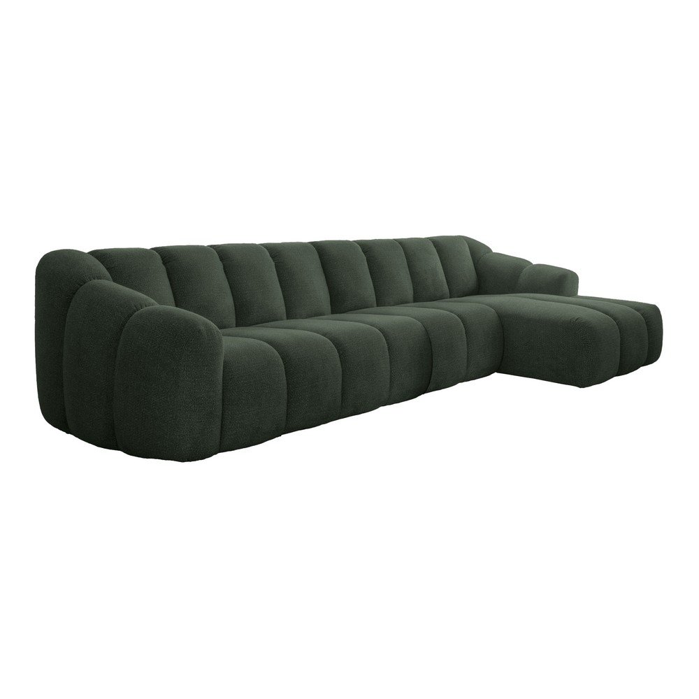 Sötétzöld sarokkanapé (jobb oldali-heverő résszel) Shell – Miuform