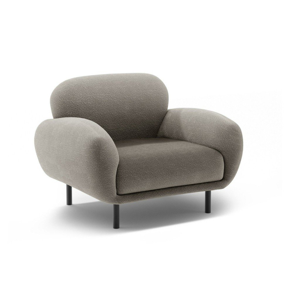 Szürke buklé fotel Poppy – Micadoni