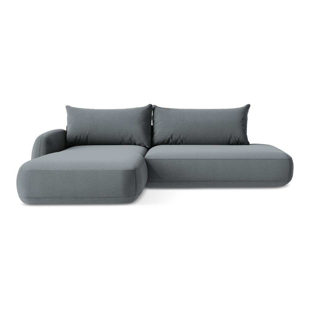 Szürkéskék kinyitható sarokkanapé (bal oldali-heverő résszel) Hale – Makamii